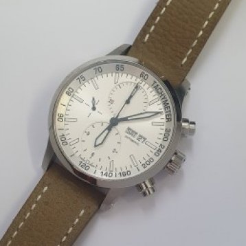 Chronographe Blanc 42mm, Jour + Date
